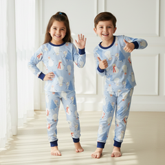 Light Blue Snowman Print Nightsuit