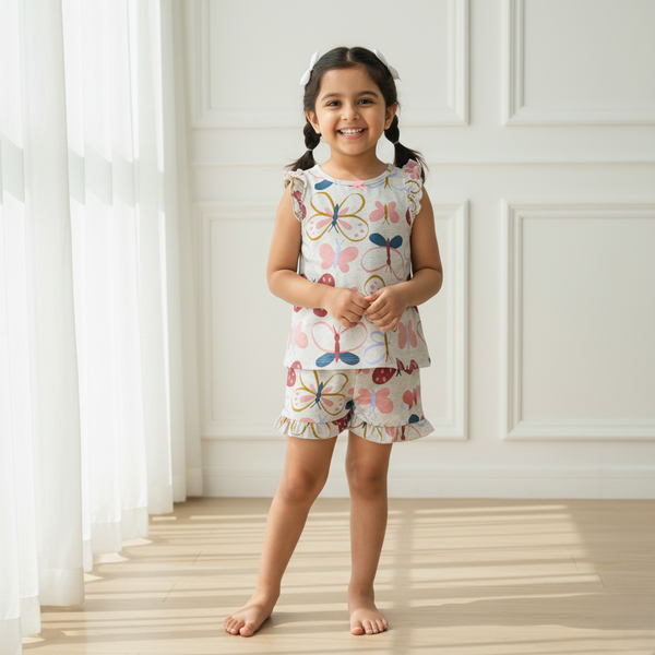 Grey Sleeveless Top and Short Set