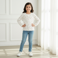 White Petite Rose Lace Collar Top