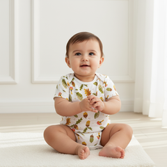 Mushroom Printed Half Sleeves Onesies