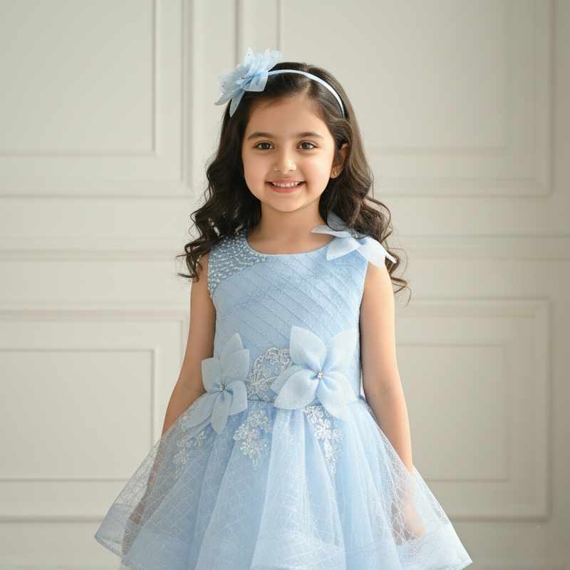 Light Blue Party Premium Princess Dress