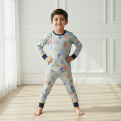 Grey Dinosaur Print Nightsuit