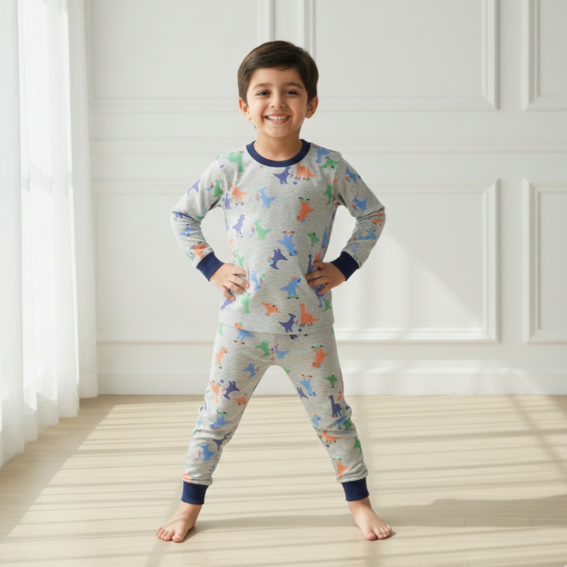 Grey Dinosaur Print Nightsuit