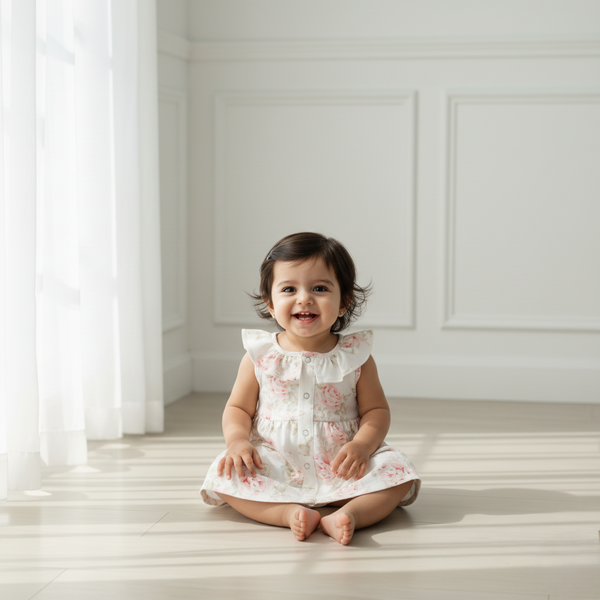 Green Printed Baby Frock