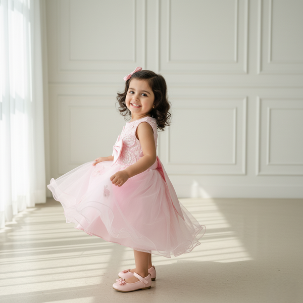 Pink Knee Length Princess Dress
