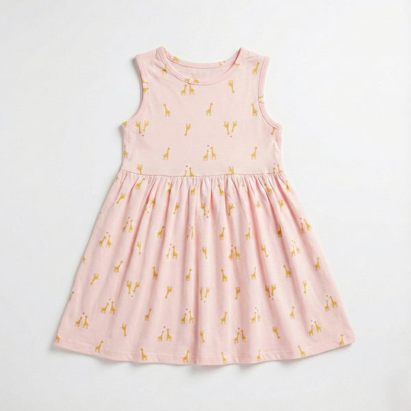 Gentle Giraffe Cotton Frock