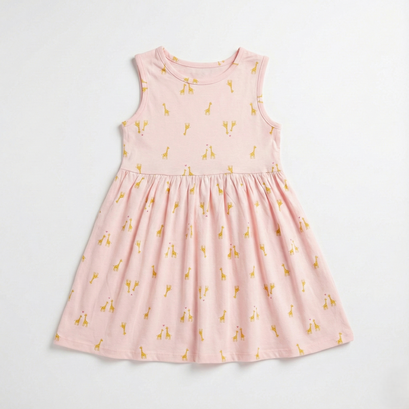 Gentle Giraffe Cotton Frock