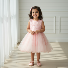 Peach Sleeveless Glitter Princess Dress