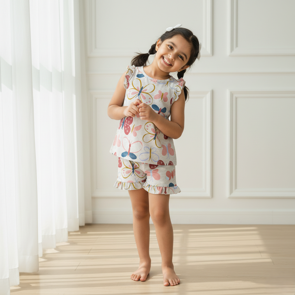 Grey Sleeveless Top and Short Set