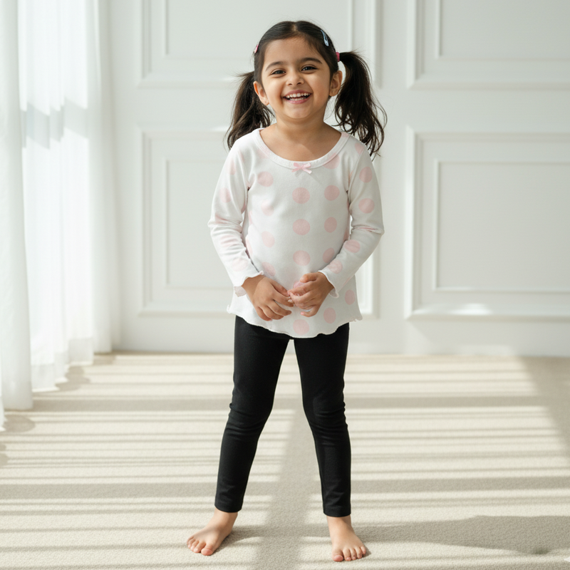 While Printed Full Sleeves Top