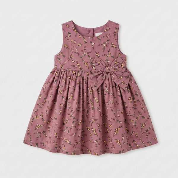 Mauve Floral Bow Frock