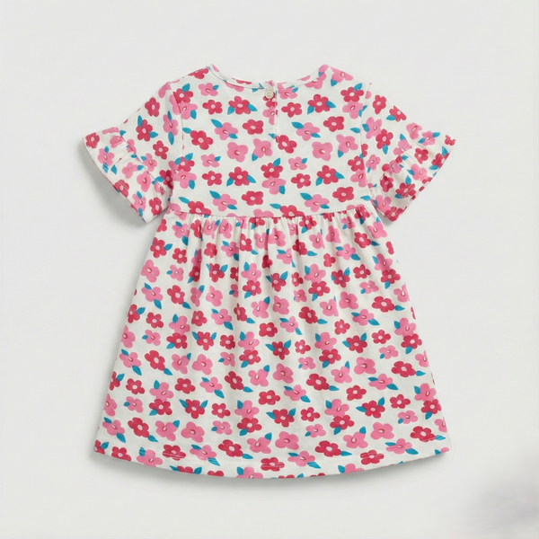 Pink Floral Cotton Dress