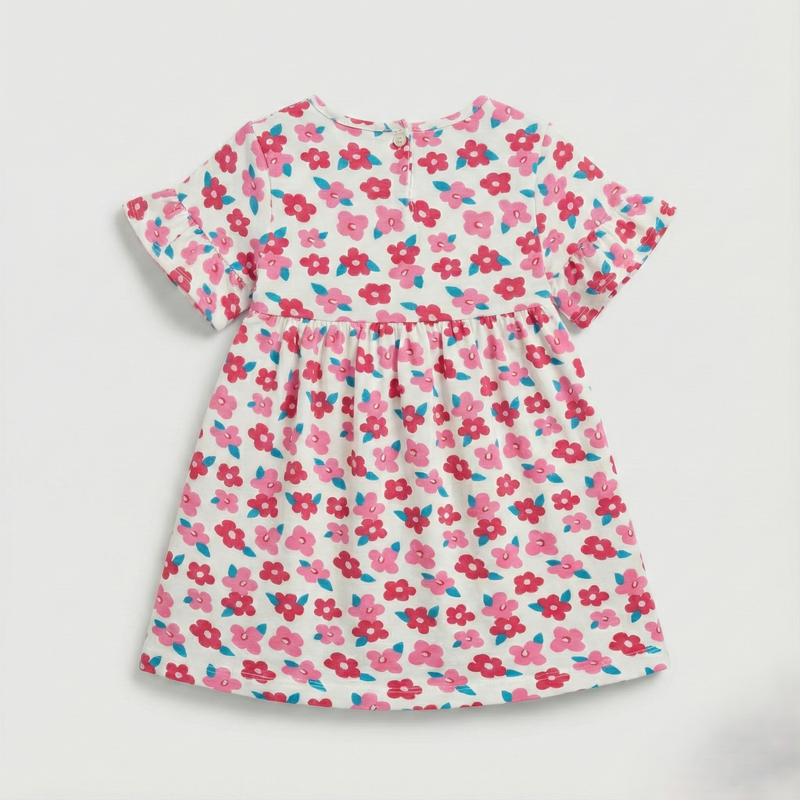 Pink Floral Cotton Dress