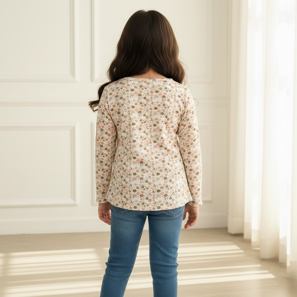 Brown Petite Florals Classic Top