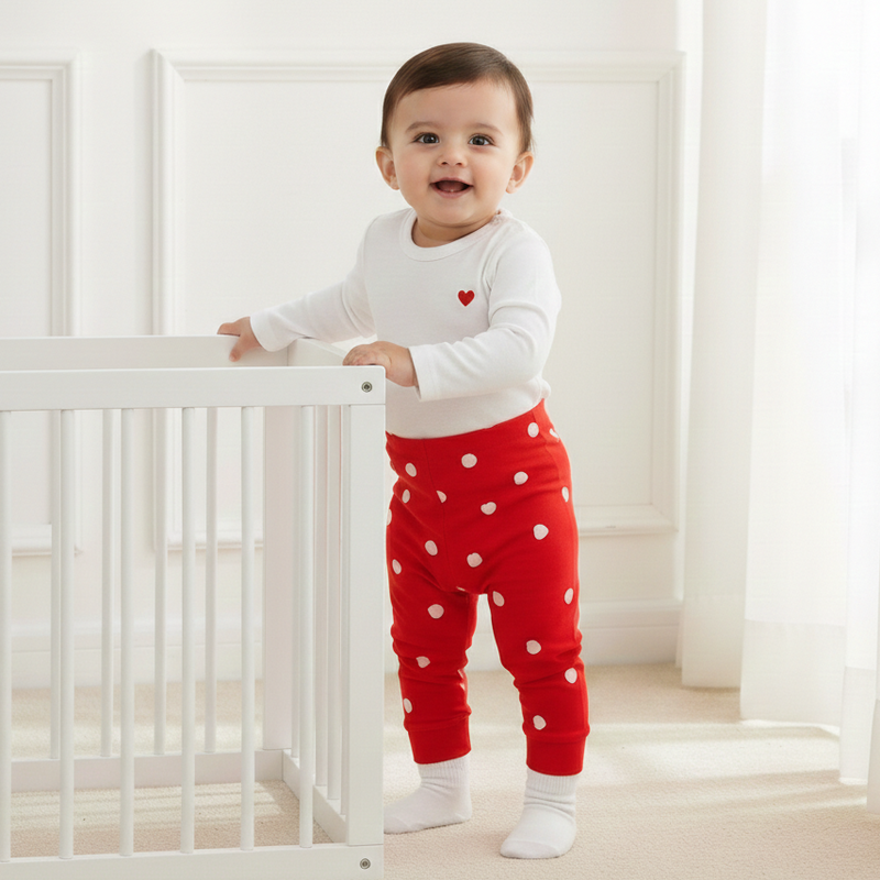 Red Polka Dot Printed Leggings