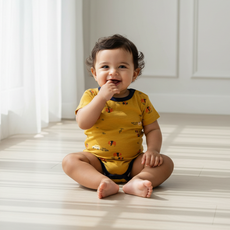 Short Sleeves Printed Baby Onesies