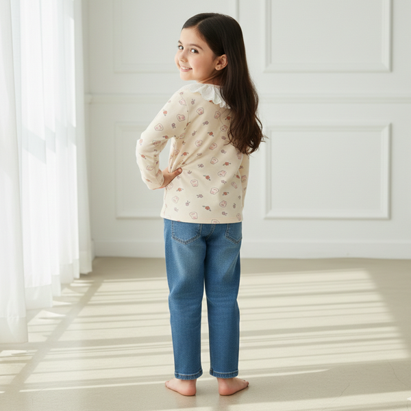 Bunny Bloom Lace Neck Top