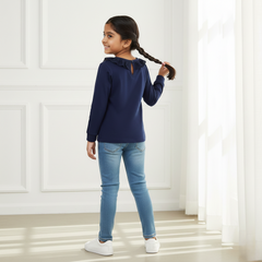 Classic Navy Lace Neck Top