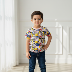 Pink Round Neck Printed T-shirt