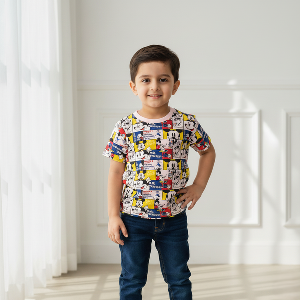 Pink Round Neck Printed T-shirt