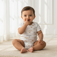 Animal Printed Half Sleeves Onesies