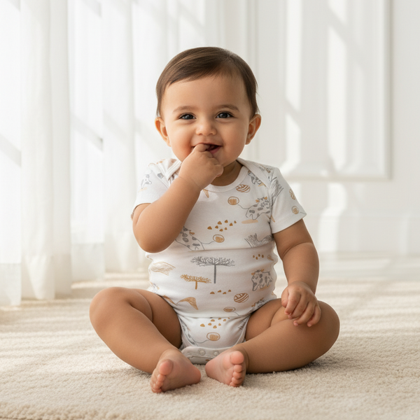 Animal Printed Half Sleeves Onesies