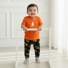 Navy Blue Printed Leggings