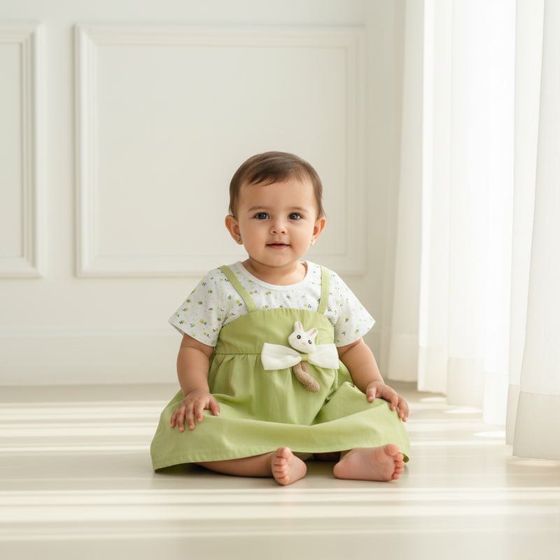 Summer Baby Girl Casual Dress with Teddy