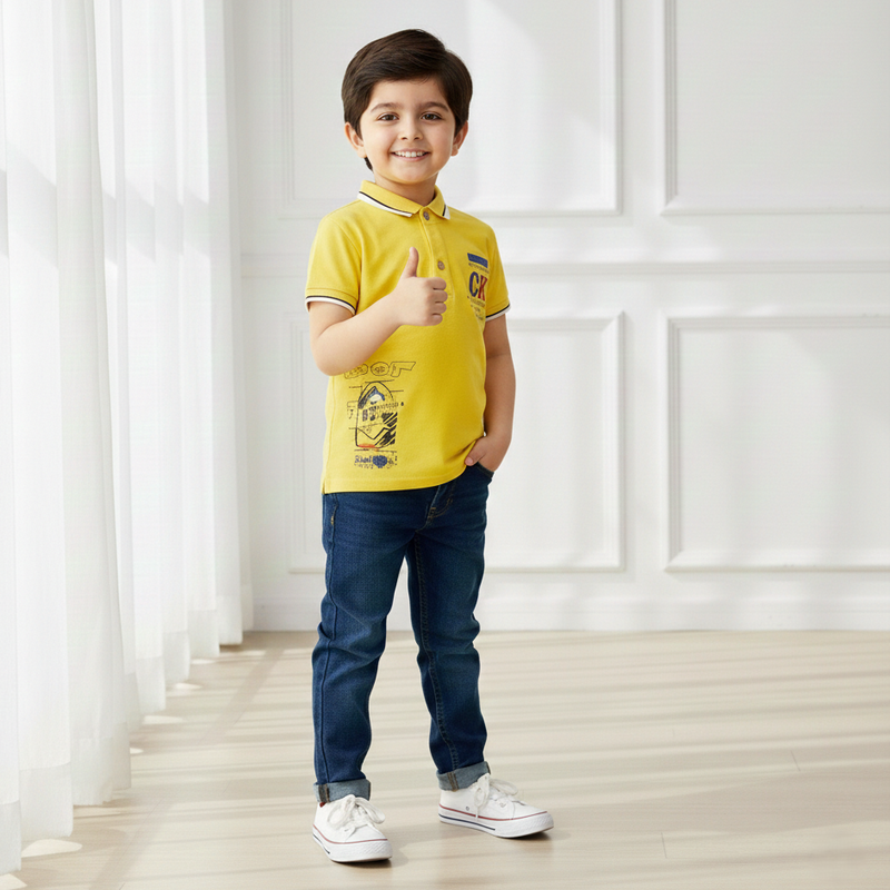 Yellow Collar Polo T-shirt