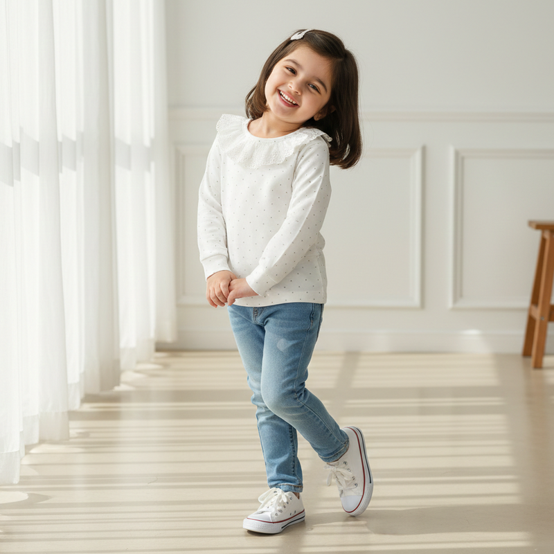 Full Sleeves Printed Frill Top