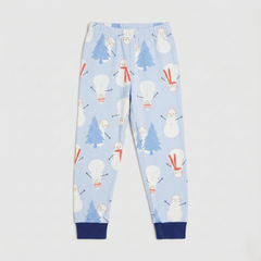 Light Blue Snowman Print Nightsuit