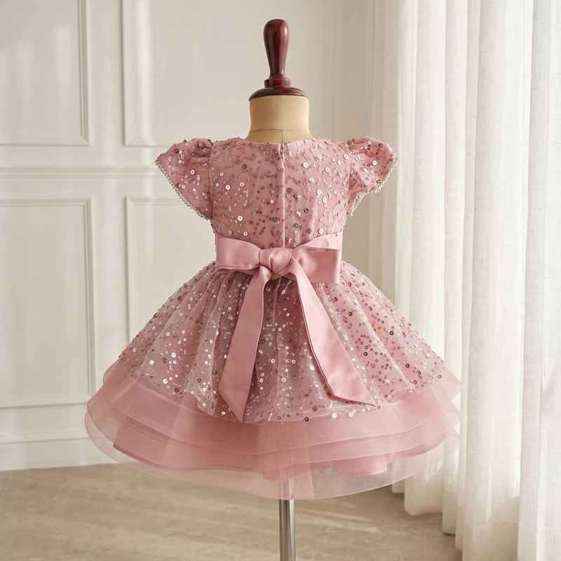 Rose Petal Sequin Princess Dress