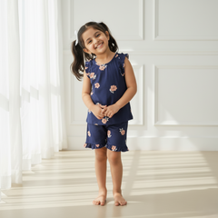 Navy Blue Sleeveless Top and Short Set