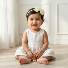 Bow Embellished Beige Hairband