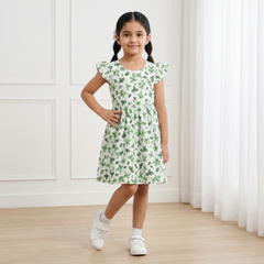Green Meadow Butterfly Flutter Frock