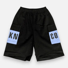 Blue Printed Polo T-shirt with Shorts Set