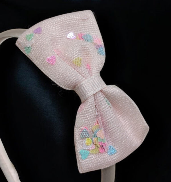 Bow Embellished Pink Hairband