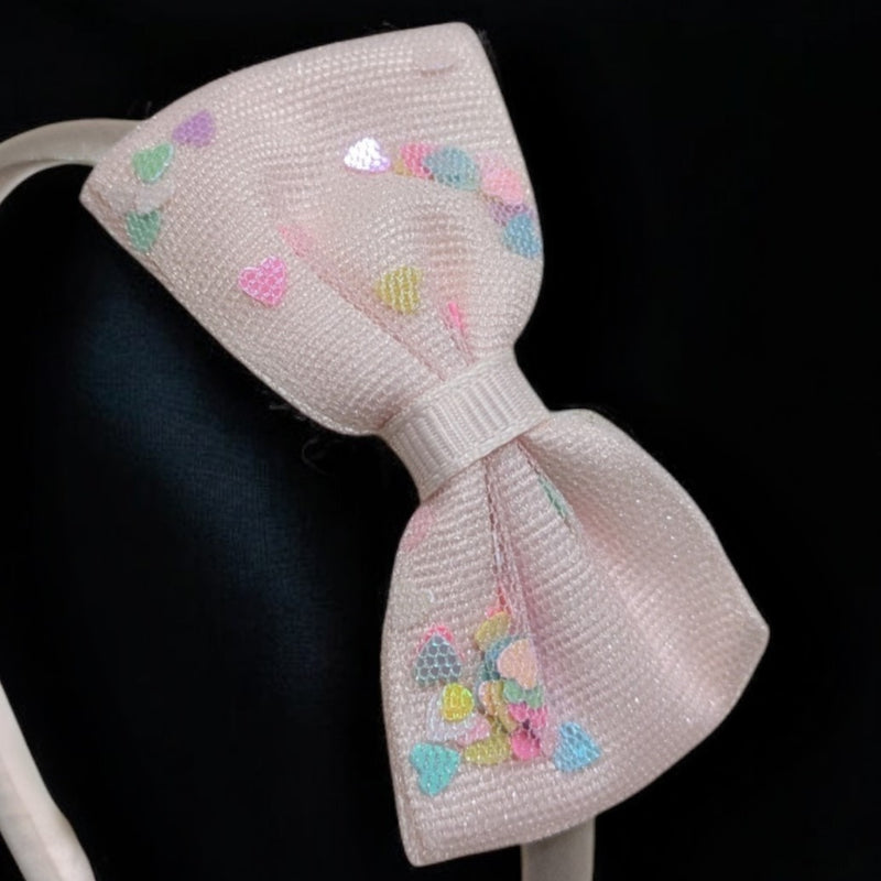 Bow Embellished Pink Hairband
