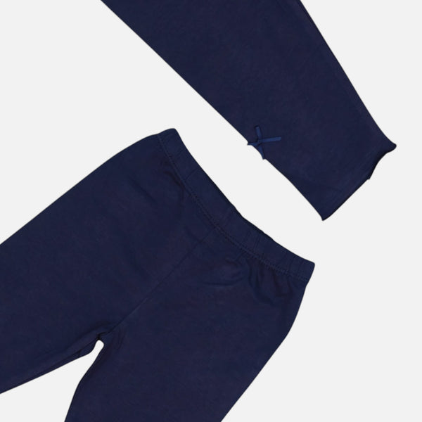Navy Blue Solid Leggings