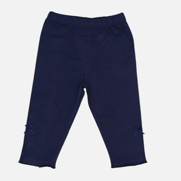 Navy Blue Solid Leggings