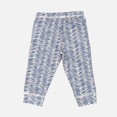 Blue Printed Stripped Leggings