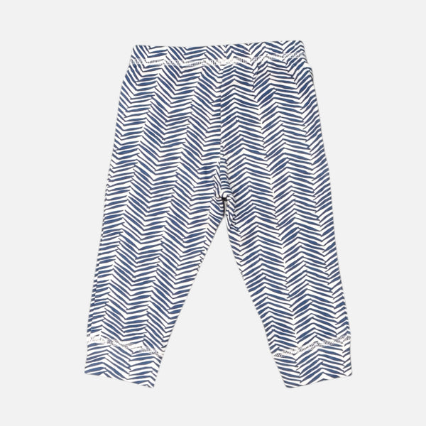 Blue Printed Stripped Leggings