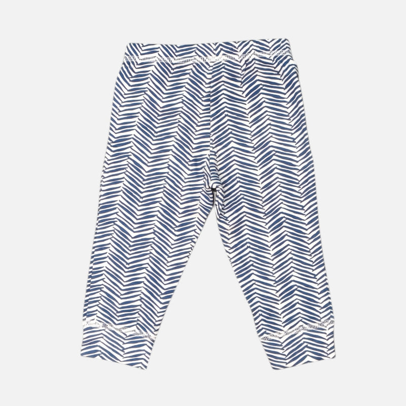 Blue Printed Stripped Leggings