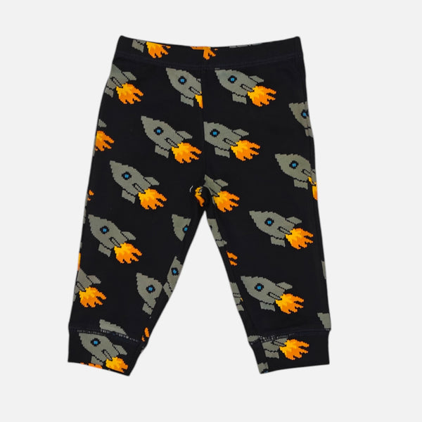 Navy Blue Printed Leggings
