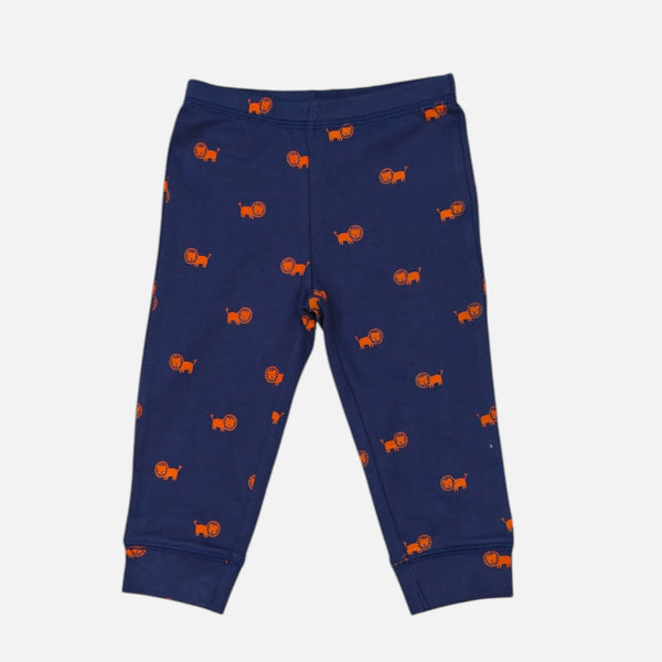 Navy Blue Printed Leggings