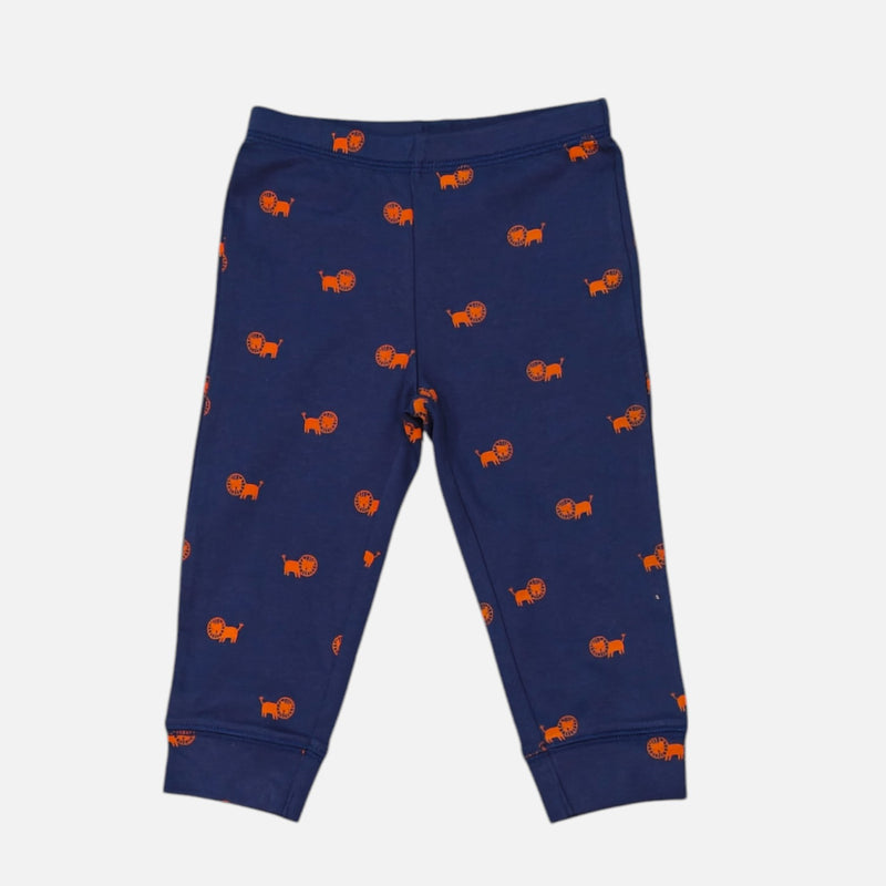 Navy Blue Printed Leggings