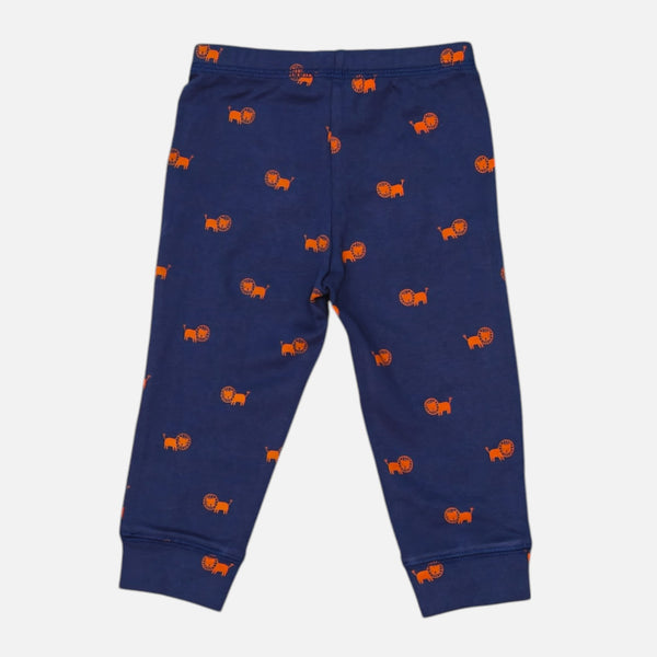 Navy Blue Printed Leggings