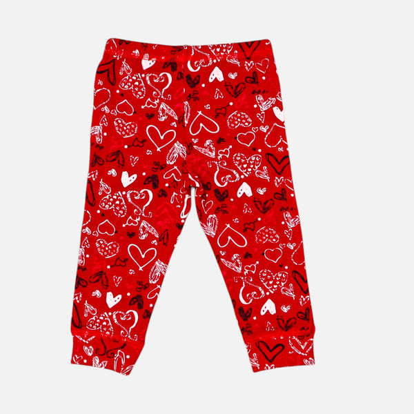 Red Hearts Printed Leggings