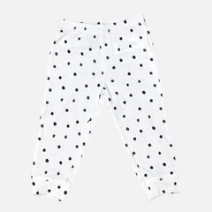 White Polka Dot Printed Leggings