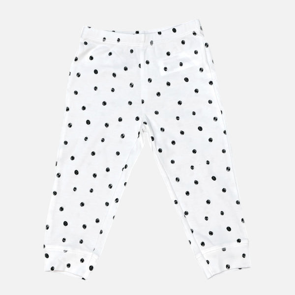 White Polka Dot Printed Leggings